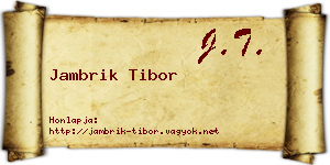 Jambrik Tibor névjegykártya